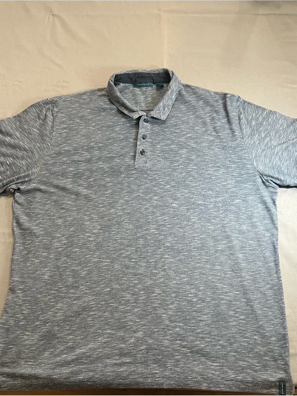 Perry Ellis Heathered Light Gray Polo